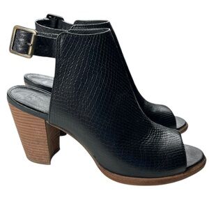 UGG Audrey Exotic Slingback Sandals Black Snake Embossed Leather Size 10 M